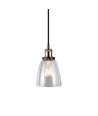 Transparante Glas-Metaal pendellamp - E27 fitting, max 60W, glas en metaal, zonder lichtbron