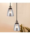 Transparante Glas-Metaal pendellamp - E27 fitting, max 60W, glas en metaal, zonder lichtbron