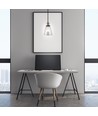 Transparante Glas-Metaal pendellamp - E27 fitting, max 60W, glas en metaal, zonder lichtbron