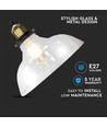 Ø24,5cm E27 glazen pendellamp - Transparant, max 60W, 110cm hoogte, metalen basis