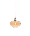 Ø26cm Glazen pendellamp, E27 - Amber, 115cm hoogte, zonder lichtbron