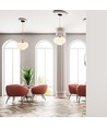Ø26cm Glazen pendellamp, E27 - Amber, 115cm hoogte, zonder lichtbron