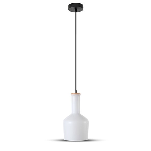 E27 glazen hanglamp - wit