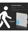 3W LED inbouwspot met sensor - 4000K, 130 graden sensor, aluminium, witte rand