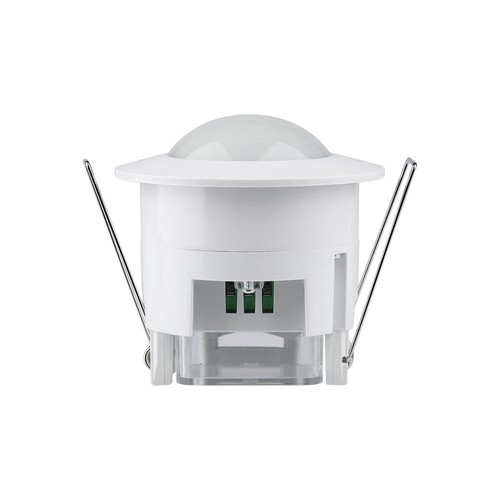 PIR plafondsensor voor inbouw - 360°, max 300W LED, wit, IP20, instelbare tijd en lichtsterkte