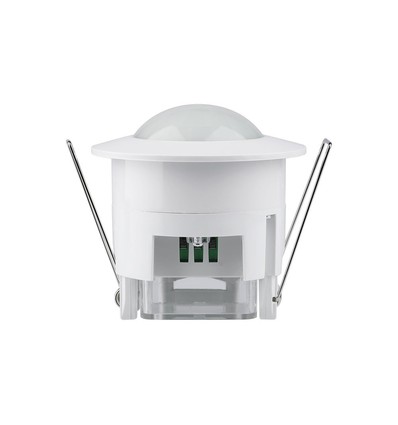 PIR plafondsensor voor inbouw - 360°, max 300W LED, wit, IP20, instelbare tijd en lichtsterkte