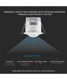 PIR plafondsensor voor inbouw - 360°, max 300W LED, wit, IP20, instelbare tijd en lichtsterkte