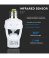E27 fitting met 360° infrarood bewegingssensor - Max 60W, bereik tot 6m, binnen/buiten