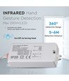 230V Handbewegingssensor voor kast - 5-6cm sensorafstand, PIR, max: 200W LED