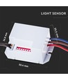 Infrarood IP65 bewegingssensor - 120°/360°, wit, bereik tot 6m, instelbare tijd en lux