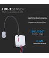 Infrarood IP65 bewegingssensor - 120°/360°, wit, bereik tot 6m, instelbare tijd en lux