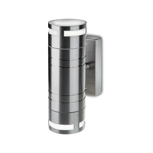 GU10 wandlamp met up/down licht - Roestvrij staal, IP44 buiten, zonder lichtbron