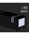 GU10 vierkante wandlamp met up/down licht - IP44 buiten, zwart, roestvrij staal, zonder lichtbron