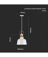 Aluminium kap hanglamp - wit, E27