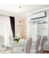 Ø25cm pendellamp met houten top, E27 - Wit, aluminium, 5 jaar garantie, zonder lichtbron