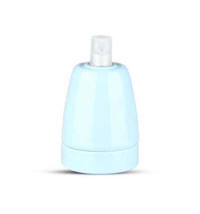 E27 porseleinen fitting - Blauw, max 60W, Ø4,7 x 6,4 cm, IP20 binnenshuis