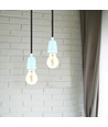 E27 porseleinen fitting - Blauw, max 60W, Ø4,7 x 6,4 cm, IP20 binnenshuis