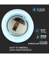 E27 porseleinen fitting - Blauw, max 60W, Ø4,7 x 6,4 cm, IP20 binnenshuis