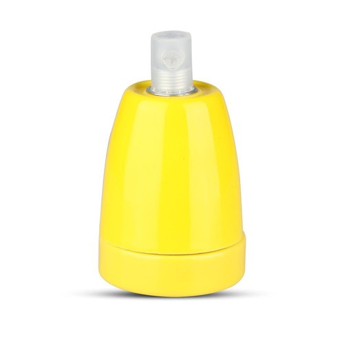 Gele E27 porseleinen fitting - Max 60W, Ø4,7 x 6,4 cm, IP20 binnen