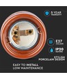 E27 porseleinen fitting, bruin - Max 60W, Ø4,7 x 6,4 cm, IP20 binnen