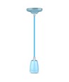 E27 porseleinen fittingset, blauw - Max 60W, Ø10,5cm, incl. snoer, pendelophanging