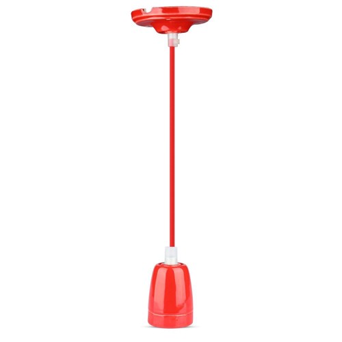 Hoogfrequente porseleinen lamp E27 fitting - rood