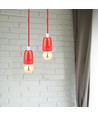 Hoogfrequente porseleinen lamp E27 fitting - rood