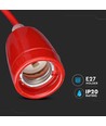 Hoogfrequente porseleinen lamp E27 fitting - rood