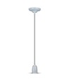E27 porseleinen fitting met snoer - Grijs, pendelophanging, max 60W