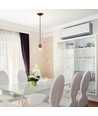 E27 porseleinen pendelophanging, bruin - Max 60W, Ø4,7cm, 68cm snoer, zonder lichtbron