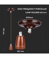 E27 porseleinen pendelophanging, bruin - Max 60W, Ø4,7cm, 68cm snoer, zonder lichtbron