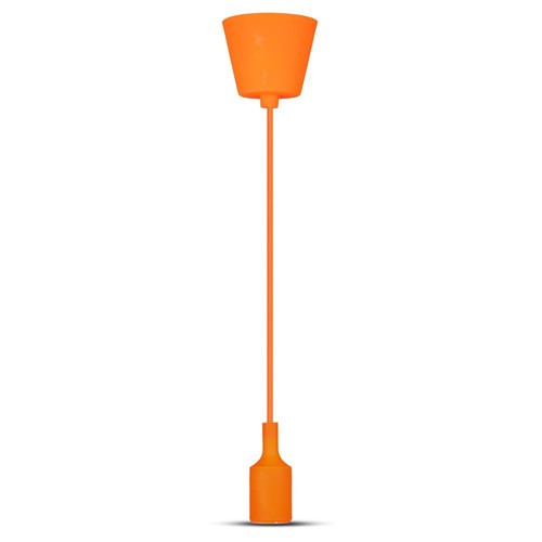 E27 pendelophanging in oranje siliconen, 60W - 100cm, IP20, zonder lichtbron