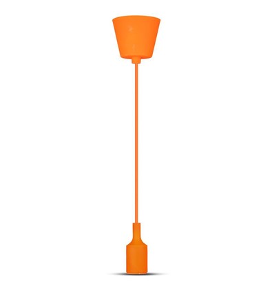 E27 pendelophanging in oranje siliconen, 60W - 100cm, IP20, zonder lichtbron