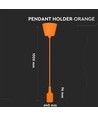 E27 pendelophanging in oranje siliconen, 60W - 100cm, IP20, zonder lichtbron