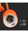 E27 pendelophanging in oranje siliconen, 60W - 100cm, IP20, zonder lichtbron