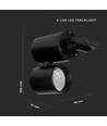 15W LED track spot, RA95 - 24 graden, Zwart, 5 jaar garantie
