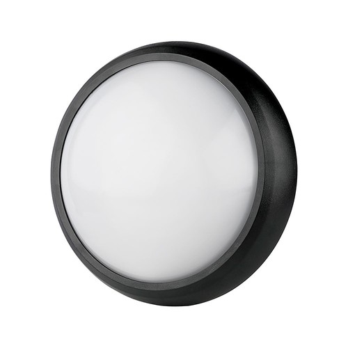 12W LED plafondlamp - IP54, Ø22cm, zwarte rand, 3000K, incl. lichtbron