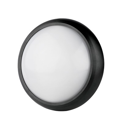 12W LED plafondlamp - IP54, Ø22cm, zwarte rand, 3000K, incl. lichtbron