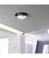 12W LED plafondlamp - IP54, Ø22cm, zwarte rand, 3000K, incl. lichtbron