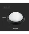 12W LED plafondlamp - IP54, Ø22cm, zwarte rand, 3000K, incl. lichtbron