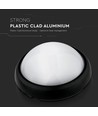 12W LED plafondlamp - IP54, Ø22cm, zwarte rand, 3000K, incl. lichtbron