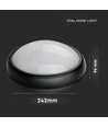12W ovale LED plafond/wandlamp - IP54, zwart, 3000K, 24,2 x 16,5 cm
