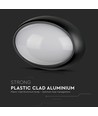 12W ovale LED plafond/wandlamp - IP54, zwart, 3000K, 24,2 x 16,5 cm