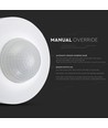 Plafondsensor met handmatige overbrugging - Max 300W, wit, PIR infrarood, IP20 binnenshuis