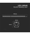 150cm 50W dimbare LED Linear Follow Trunking - 160lm/W, 90°, 4000K, voor railsysteem, gependelde montage