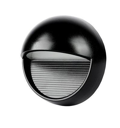 3W LED wandlamp voor trappen, rond - IP65, zwart, 3000K, 210lm, inbouwspot voor treden en gangen