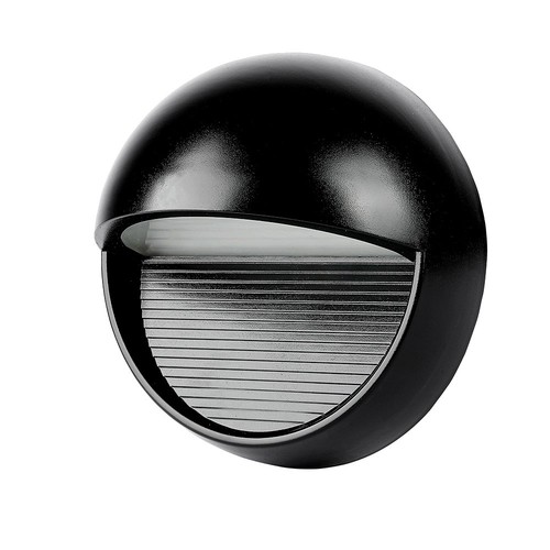 3W LED bolderlamp / trapspots - IP65, zwart, rond, 210lm, voor trappen en gangen
