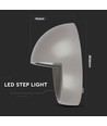 3W LED bolderlamp / trapverlichting, Grijs - Rond, IP65 buiten, 3000K, Ø5,8cm