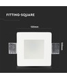GU10 inbouwspot - Vierkant, wit, mat glas, 12x12 cm, IP20