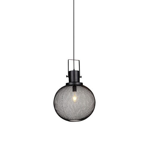 E27 pendellamp van zwart metaalgaas - Ø30cm, modern design, exclusief lichtbron